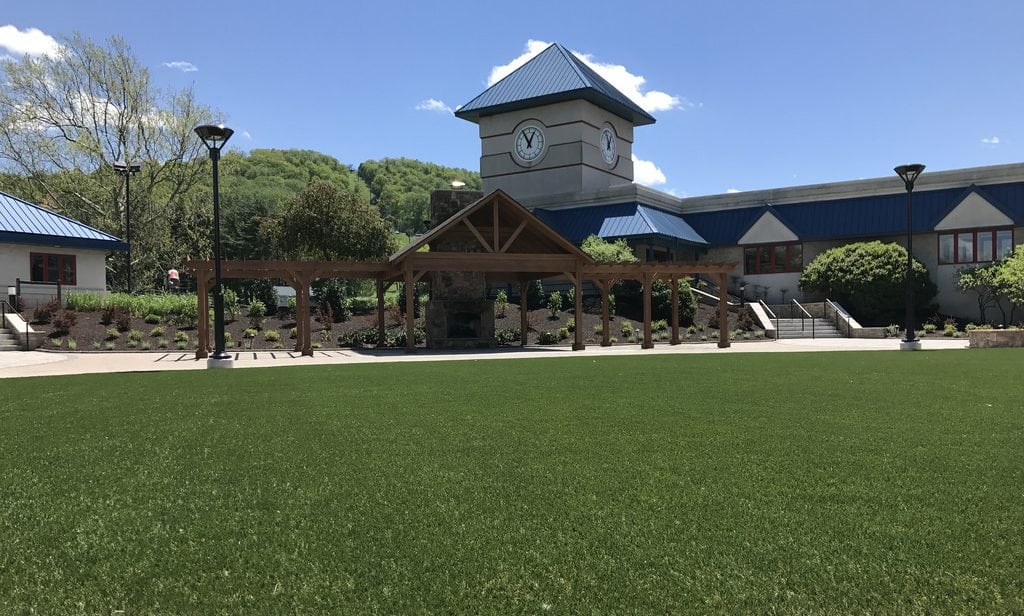 Commercial artificial turf installation