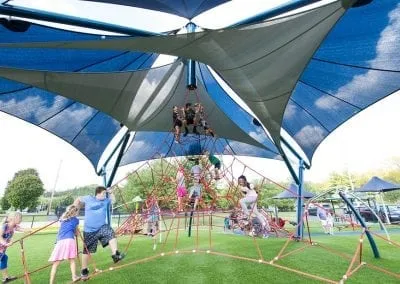 Kids on artificial turf playground