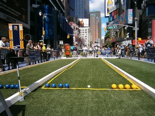 Artificial turf bocce field